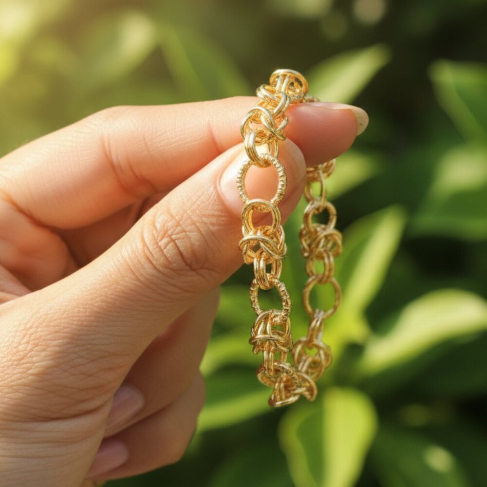 "Handmade Anklet – Elegant & Delicate Jewelry for Women | UNVRC1628 - Picture 4 of 5